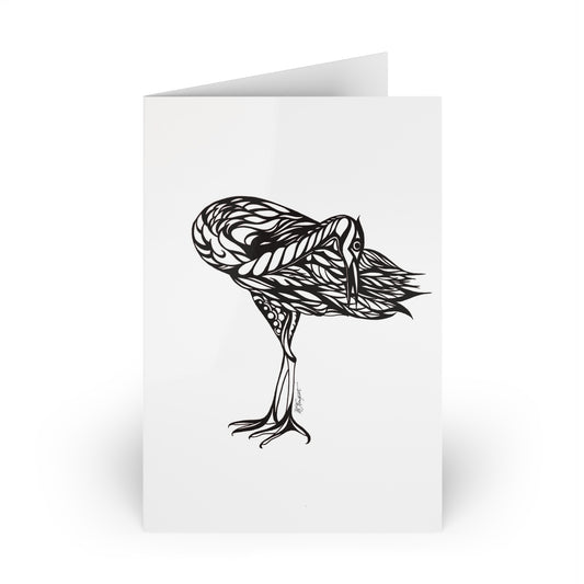 Crane Greeting Card — Crane Design Note Card (Single or Pack of 10)