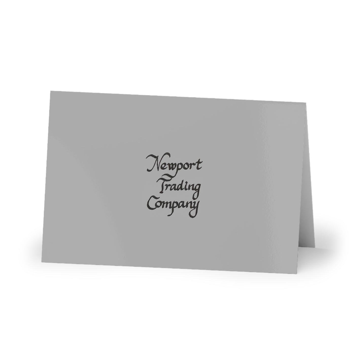 Nautical Sailing Greeting Card — 'Newport Trading Company' Black & White Ship Design (1 or 10-Pack)