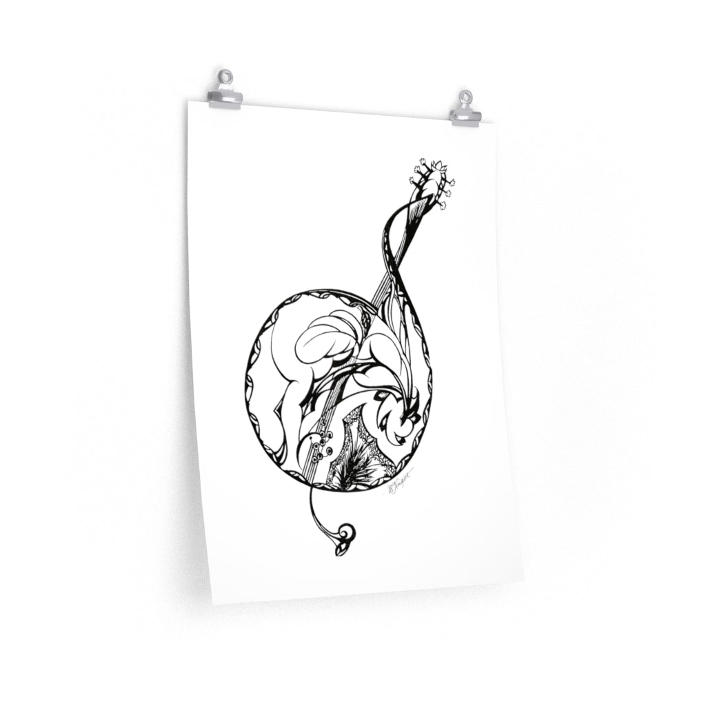 "Treble Clef Guitar Mix" - Premium Matte poster