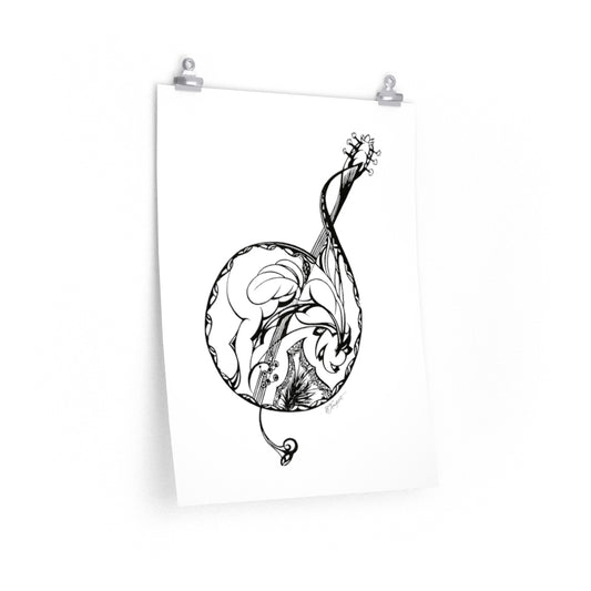 "Treble Clef Guitar Mix" - Premium Matte poster