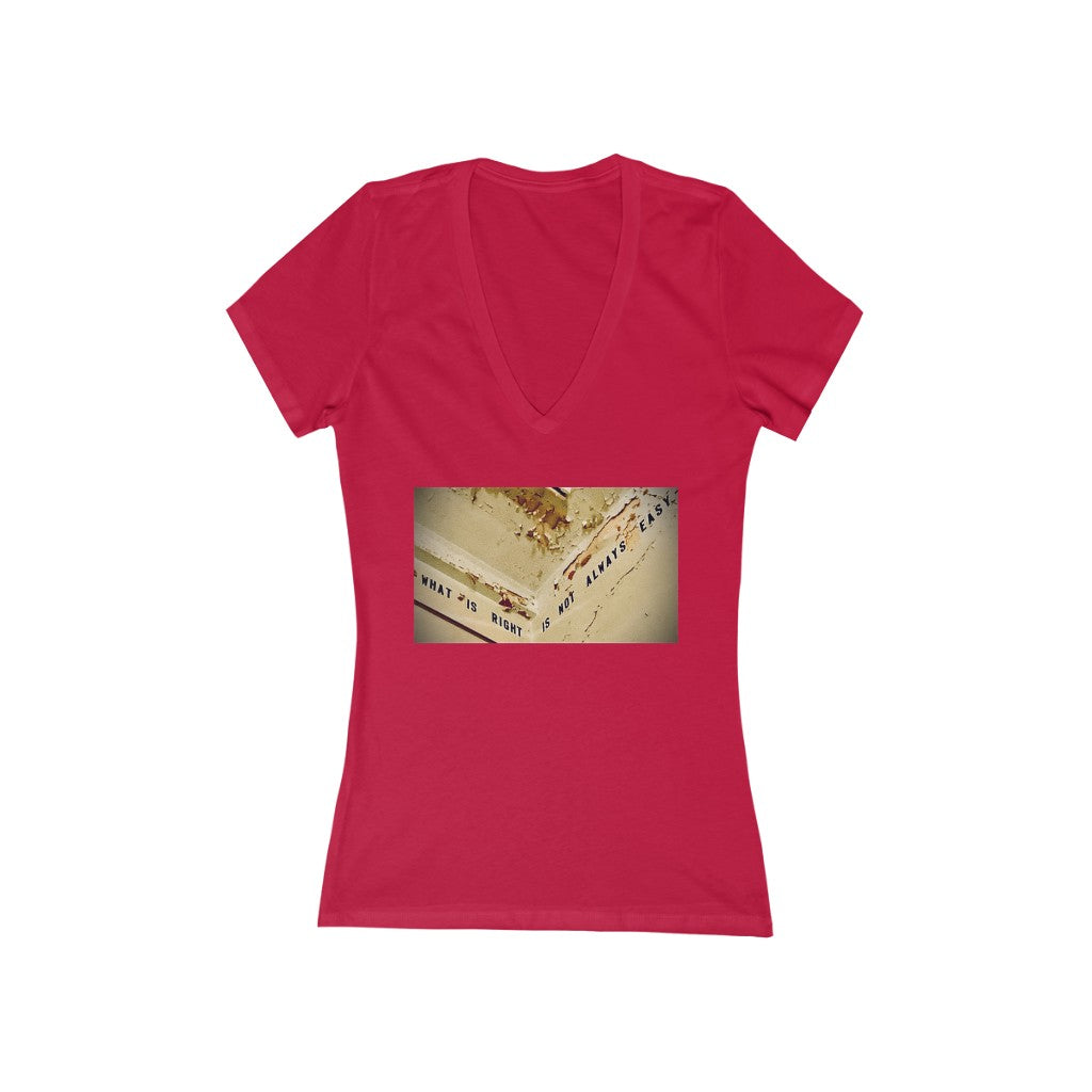 Not Always Easy - Women's Jersey Short Sleeve V-Neck Tee