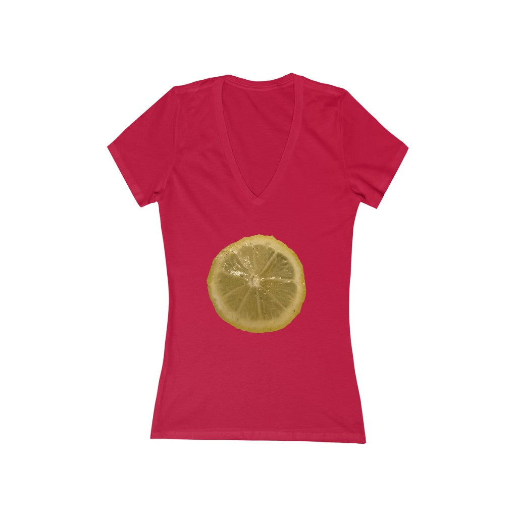 Lemon & Spices - Women's Jersey Short Sleeve V-Neck Tee