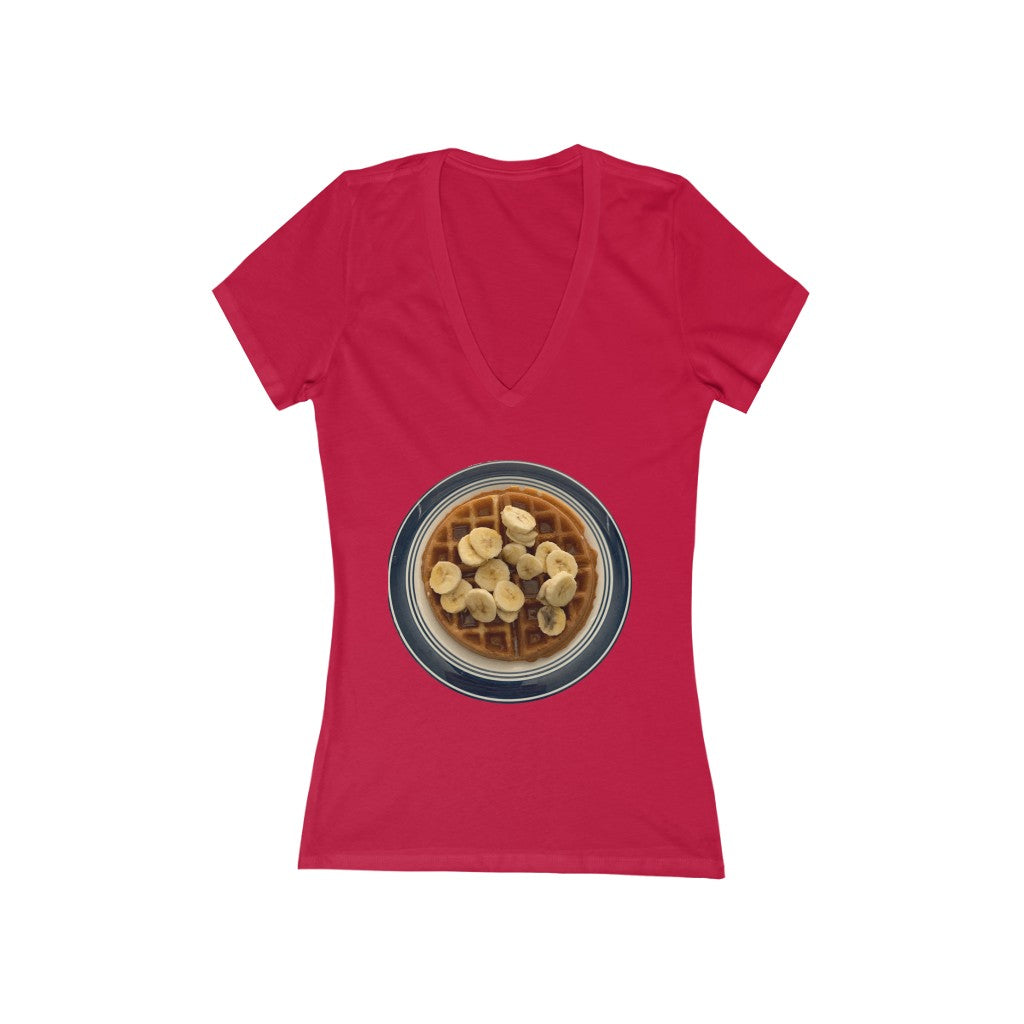Belgian Waffle - Women's Jersey Short Sleeve V-Neck Tee