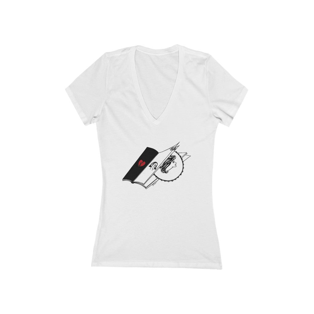 "Journey From a Broken Heart" - Women's Jersey Short Sleeve Deep V-Neck Tee