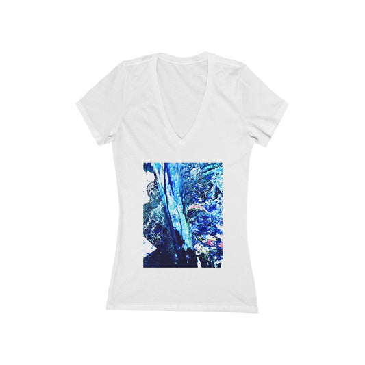 Art Room Table Edge - Women's Jersey Short Sleeve V-Neck Tee