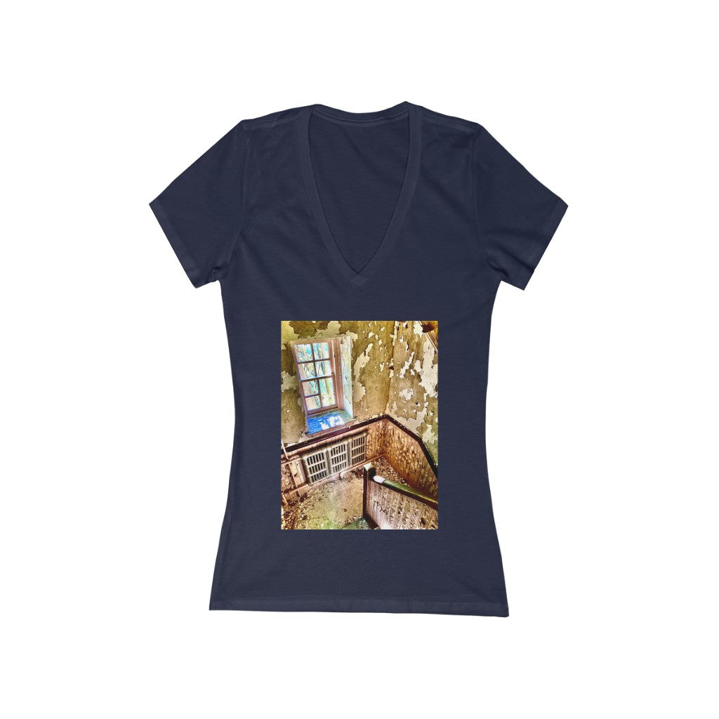 Stairs 1 - Women's Jersey Short Sleeve V-Neck Tee