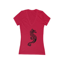 Load image into Gallery viewer, Seahorse - Women's Jersey Short Sleeve V-Neck Tee