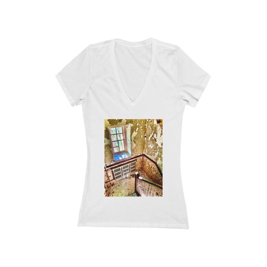 Stairs 1 - Women's Jersey Short Sleeve V-Neck Tee