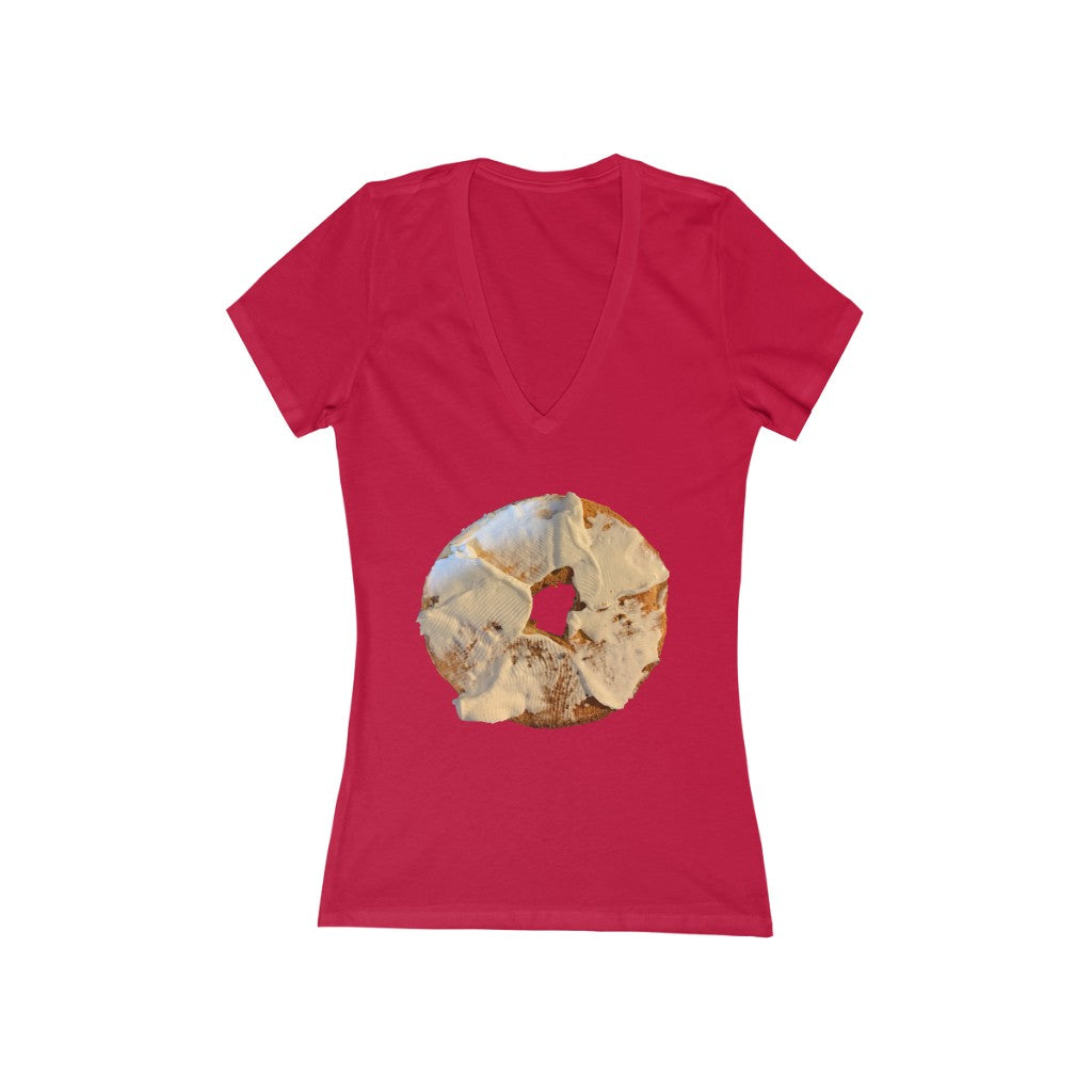 Bagel & Cream Cheese - Women's Jersey Short Sleeve V-Neck Tee