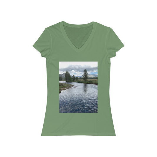 River - Women's Jersey Short Sleeve V-Neck Tee