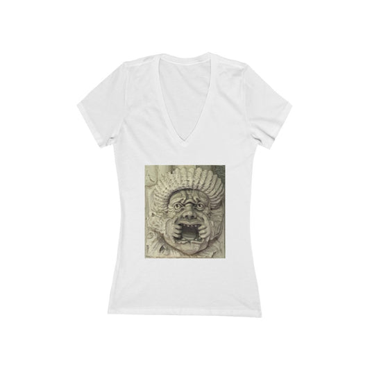 Face 1 - Women's Jersey Short Sleeve V-Neck Tee