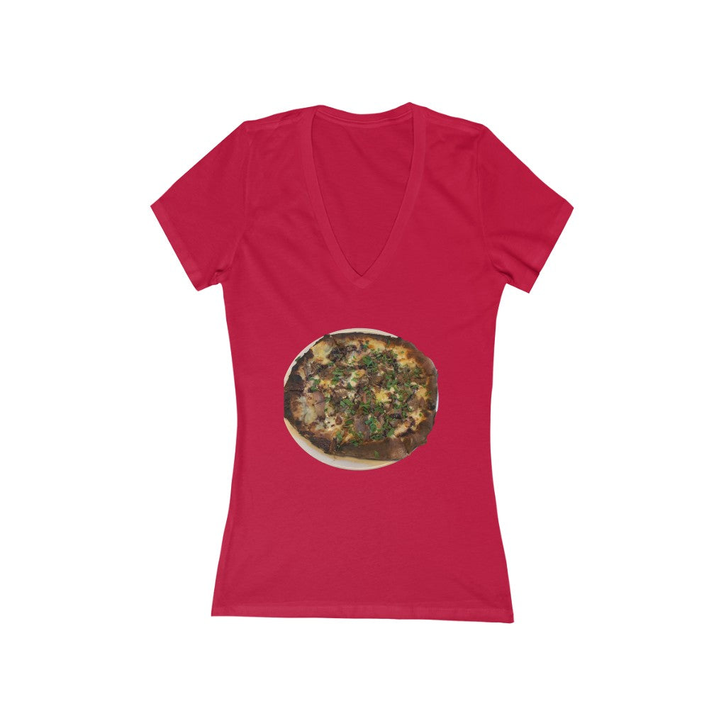 Gormet Pizza - Women's Jersey Short Sleeve V-Neck Tee