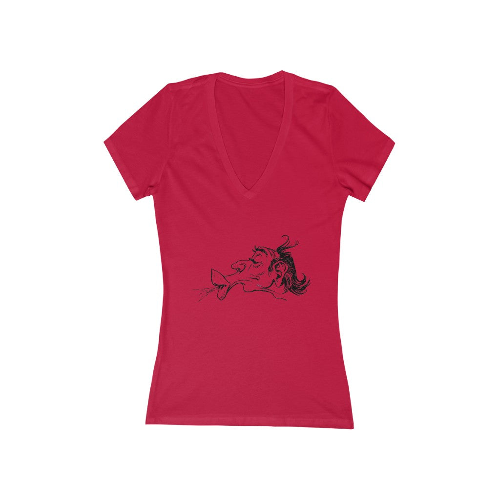 Big Lips - Women's Jersey Short Sleeve V-Neck Tee