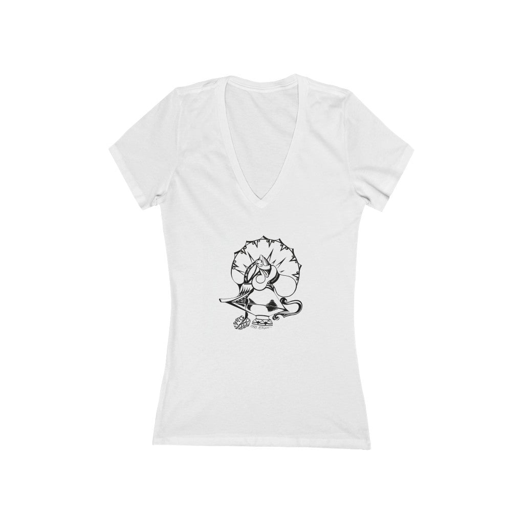 "Aladdin's Lamp" - Women's Jersey Short Sleeve V-Neck Tee
