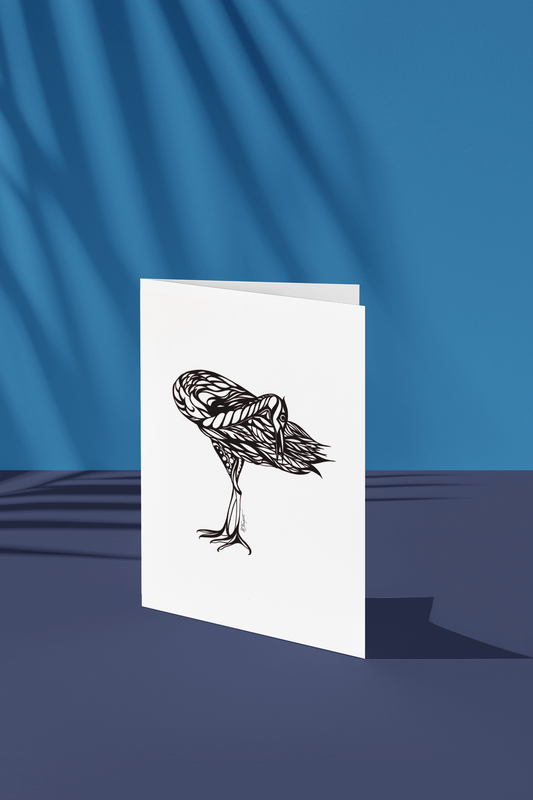 Crane Greeting Card — Crane Design Note Card (Single or Pack of 10)