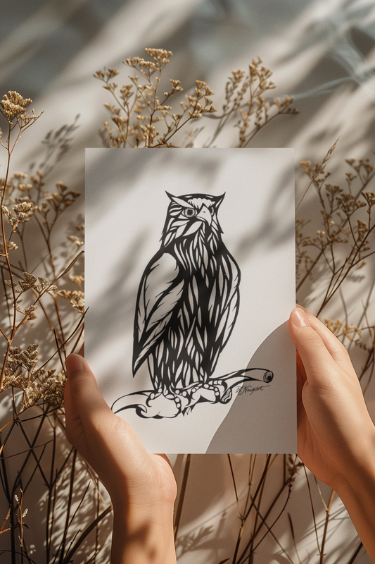 Wise Old Owl Greeting Cards — Set of 1 or 10