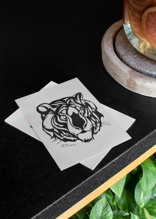 Bengal Tiger Head Greeting Cards — Single or 10-Pack