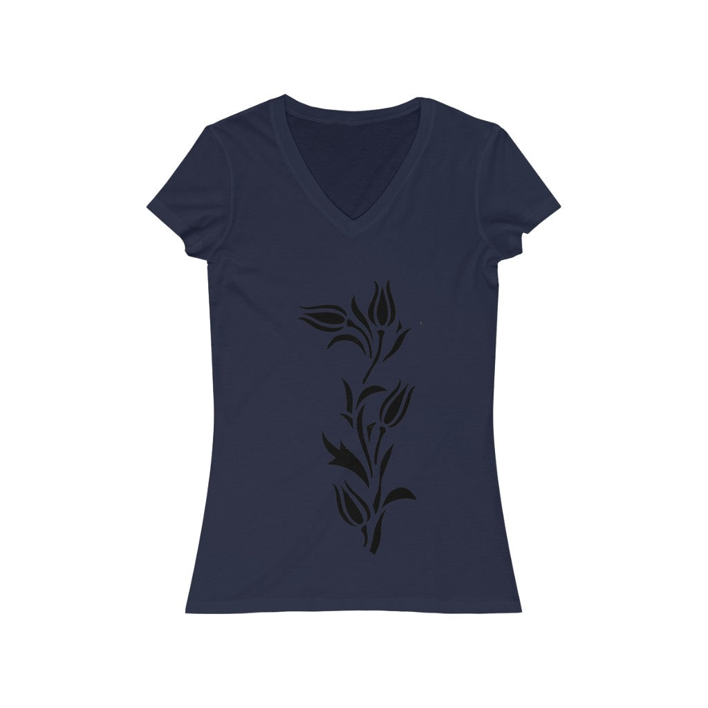 Flower 4 - Women's Jersey Short Sleeve V-Neck Tee