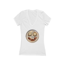 Load image into Gallery viewer, Awkward Smile - Women&#39;s Jersey Short Sleeve V-Neck Tee
