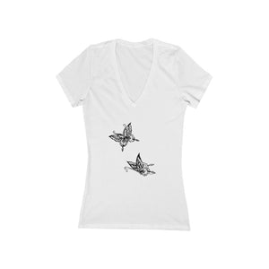 "Metamorphosis Two" - Women's Jersey Short Sleeve V-Neck Tee