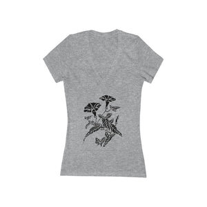 Flower 6 - Women's Jersey Short Sleeve V-Neck Tee