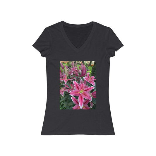 Flower 1 - Women's Jersey Short Sleeve V-Neck Tee