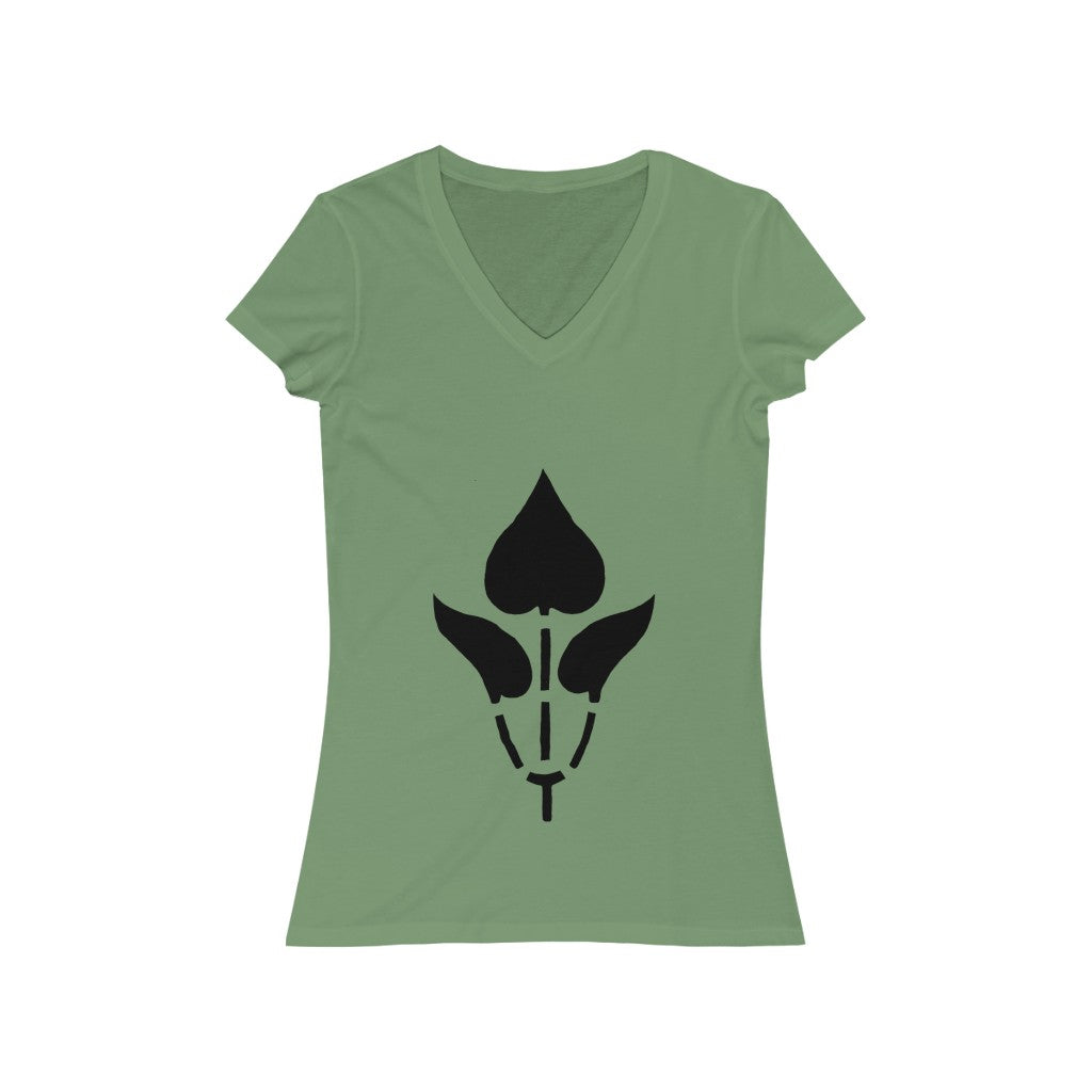 Flower 1 - Women's Jersey Short Sleeve V-Neck Tee