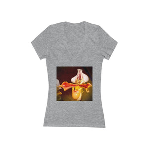 Orchid 1 - Women's Jersey Short Sleeve V-Neck Tee