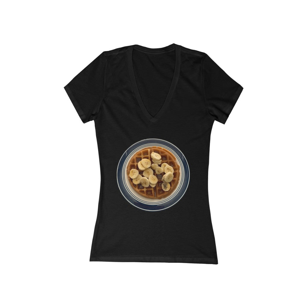 Belgian Waffle - Women's Jersey Short Sleeve V-Neck Tee