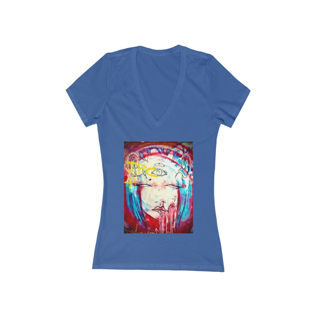 Eyes - Women's Jersey Short Sleeve V-Neck Tee