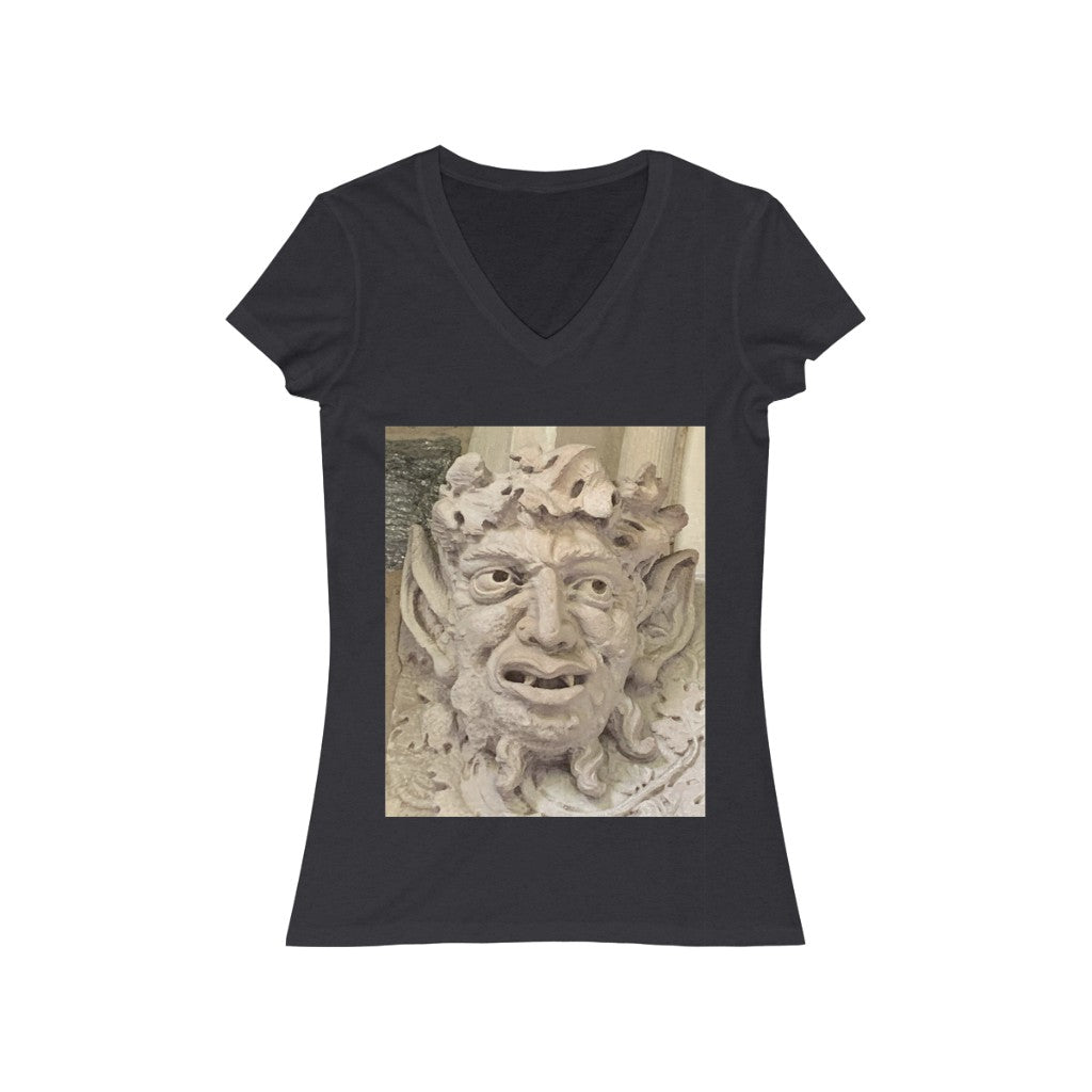 Face 2 - Women's Jersey Short Sleeve V-Neck Tee