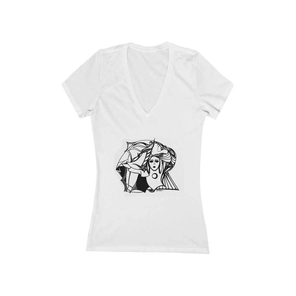 "Disjointed" - Women's Jersey Short Sleeve V-Neck Tee