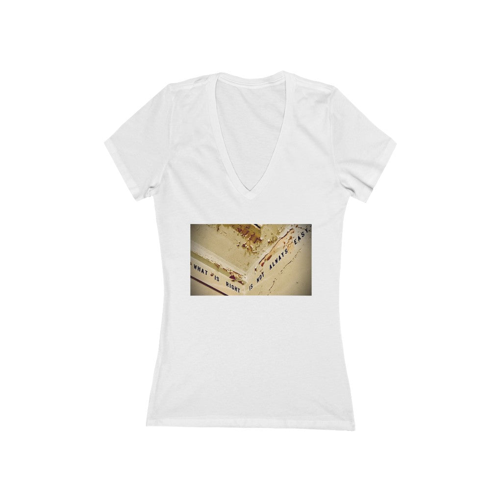 Not Always Easy - Women's Jersey Short Sleeve V-Neck Tee