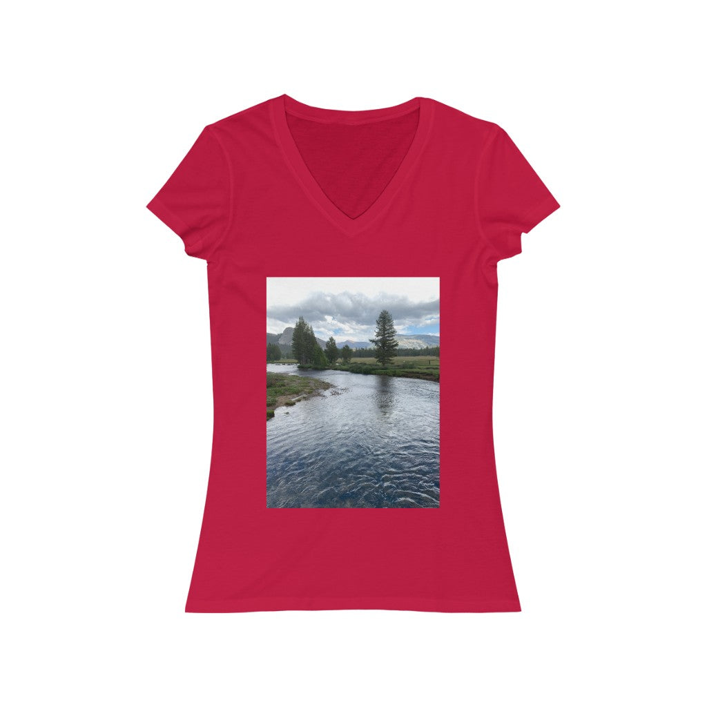 River - Women's Jersey Short Sleeve V-Neck Tee