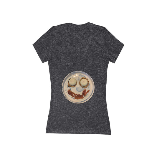 Awkward Smile - Women's Jersey Short Sleeve V-Neck Tee