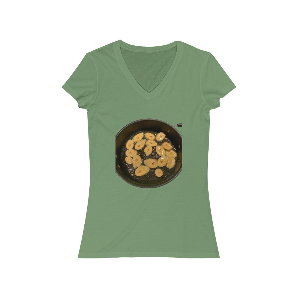 Fried Plantains - Women's Jersey Short Sleeve V-Neck Tee