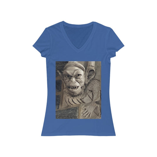 Face 3 - Women's Jersey Short Sleeve V-Neck Tee