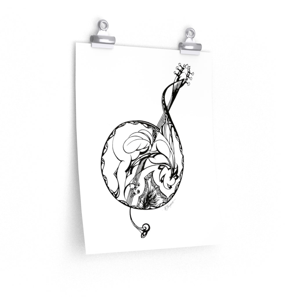 "Treble Clef Guitar Mix" - Premium Matte poster