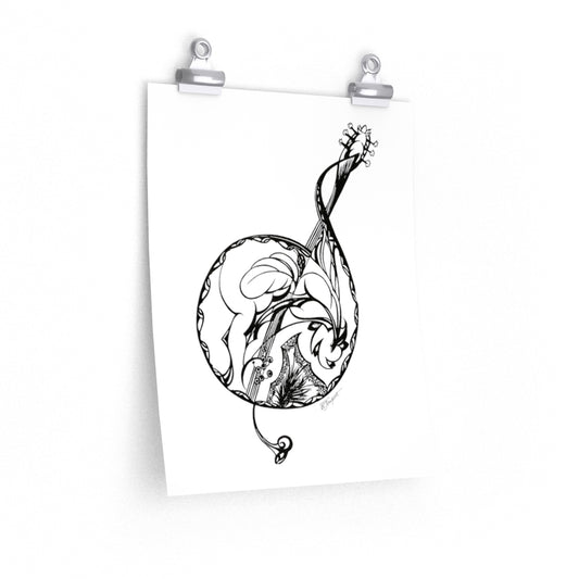 "Treble Clef Guitar Mix" - Premium Matte poster