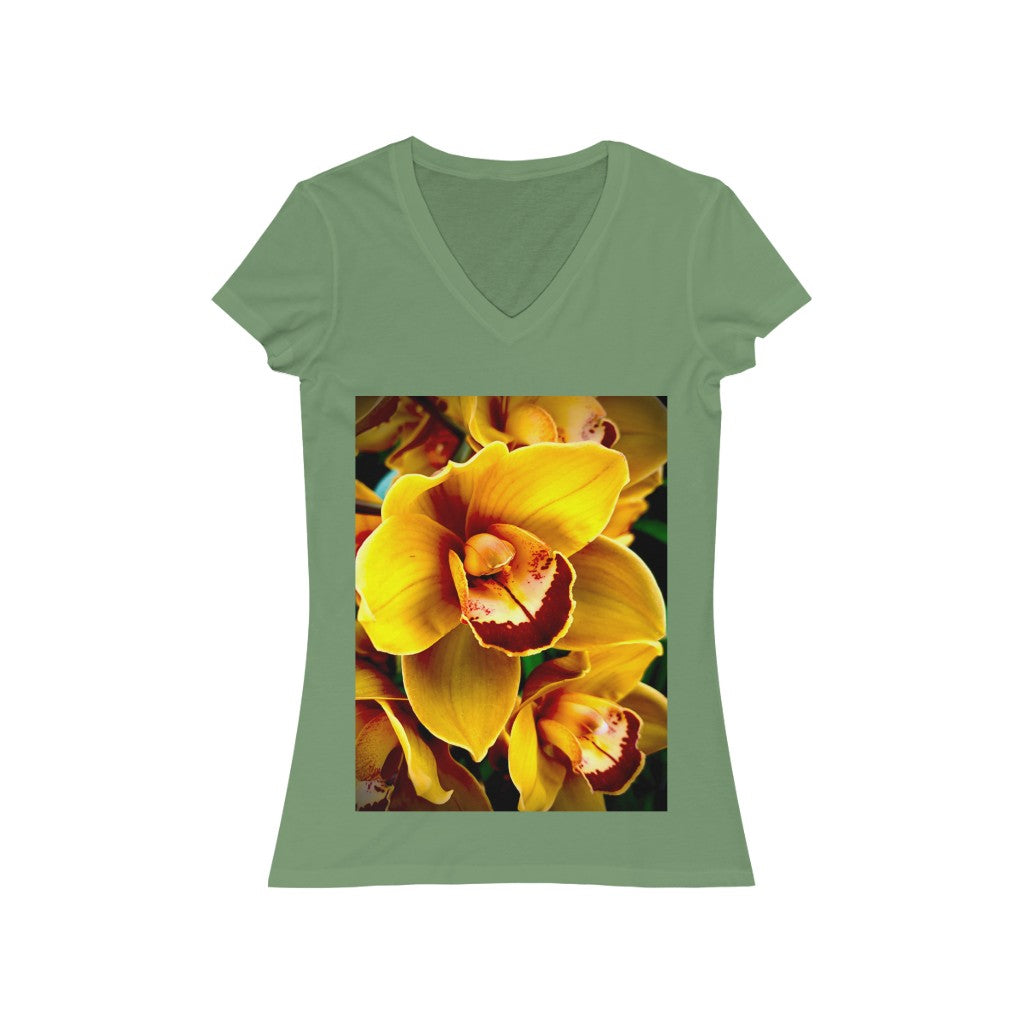 Orchid 8 - Women's Jersey Short Sleeve V-Neck Tee
