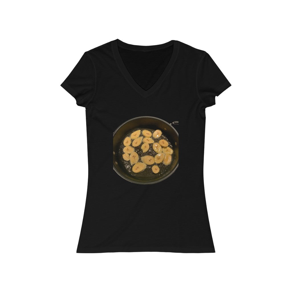 Fried Plantains - Women's Jersey Short Sleeve V-Neck Tee