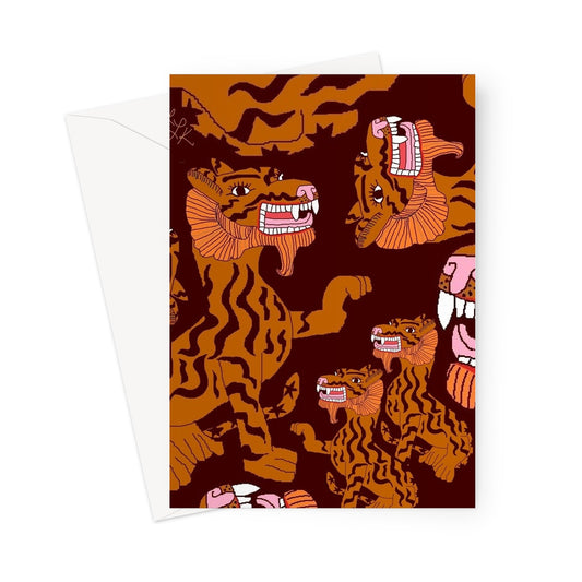 Chocolate Caramel Tiger-Fierce Greeting Card