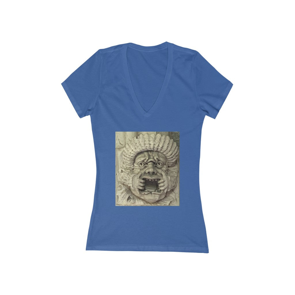 Face 1 - Women's Jersey Short Sleeve V-Neck Tee