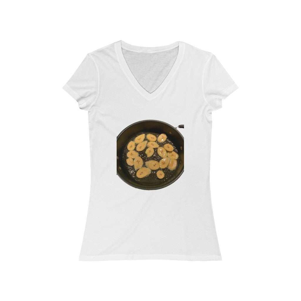 Fried Plantains - Women's Jersey Short Sleeve V-Neck Tee