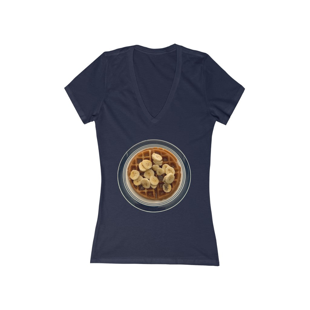 Belgian Waffle - Women's Jersey Short Sleeve V-Neck Tee