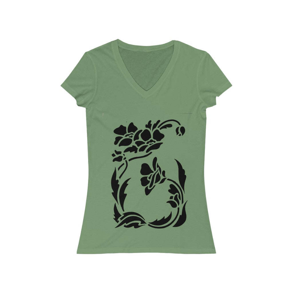 Flower 5 - Women's Jersey Short Sleeve V-Neck Tee
