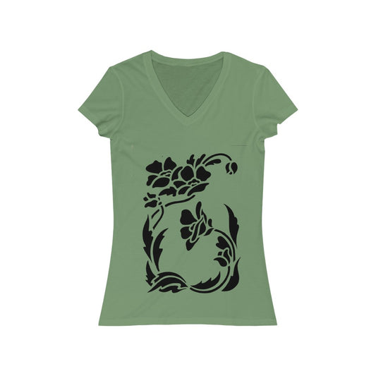 Flower 5 - Women's Jersey Short Sleeve V-Neck Tee