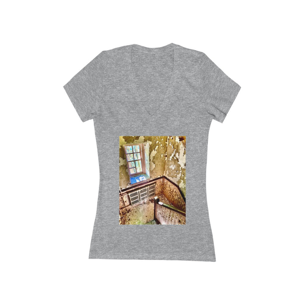 Stairs 1 - Women's Jersey Short Sleeve V-Neck Tee