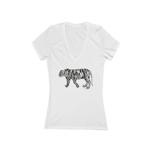 "Bengal Tiger" - Women's Jersey Short Sleeve V-Neck Tee