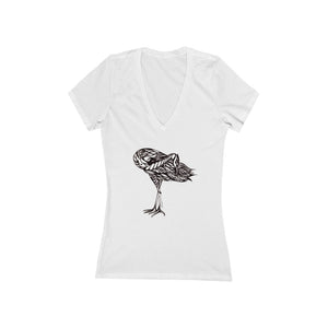 "Wading Through Life" - Women's Jersey Short Sleeve Deep V-Neck Tee